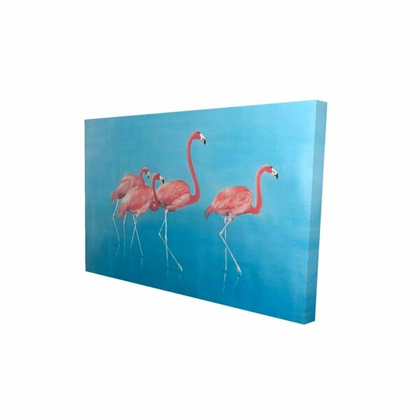 Fondo 12 x 18 in. Four Flamingos-Print on Canvas FO2789084